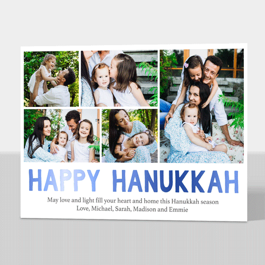 Foil Happy Hanukkah Photo Cards